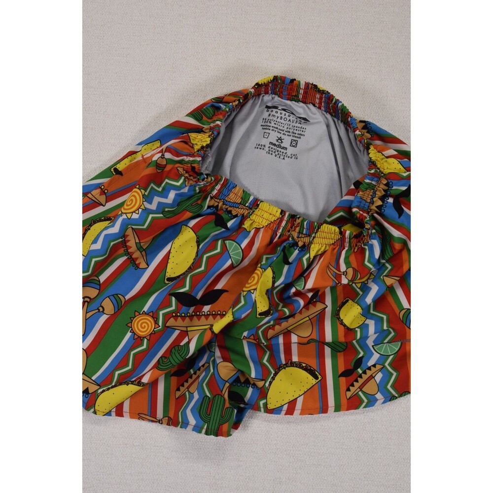 Boa USA Stretch 1" Elite Split Leg Taco Print Lined Running Shorts Womens Size M - Picture 3 of 8
